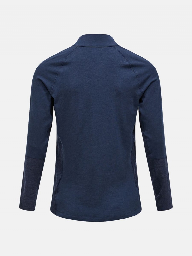 Peak Performance Magic Half Zip Men's Top Navy / Navy | WEQ35-586