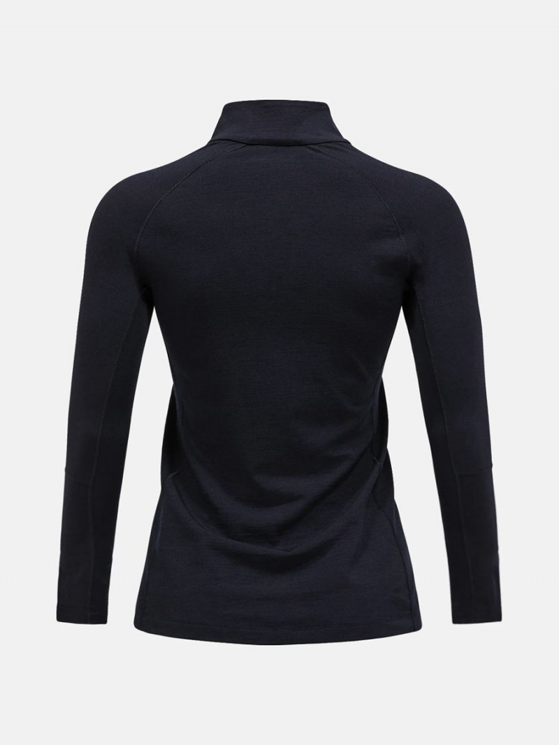 Peak Performance Magic Half Zip Women's Top Black / Black | RBD87-950