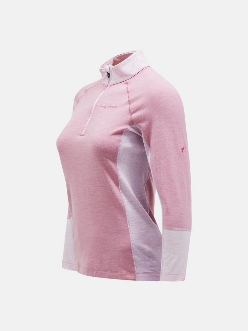 Peak Performance Magic Half Zip Women's Top Pink / Pink | QJX83-147