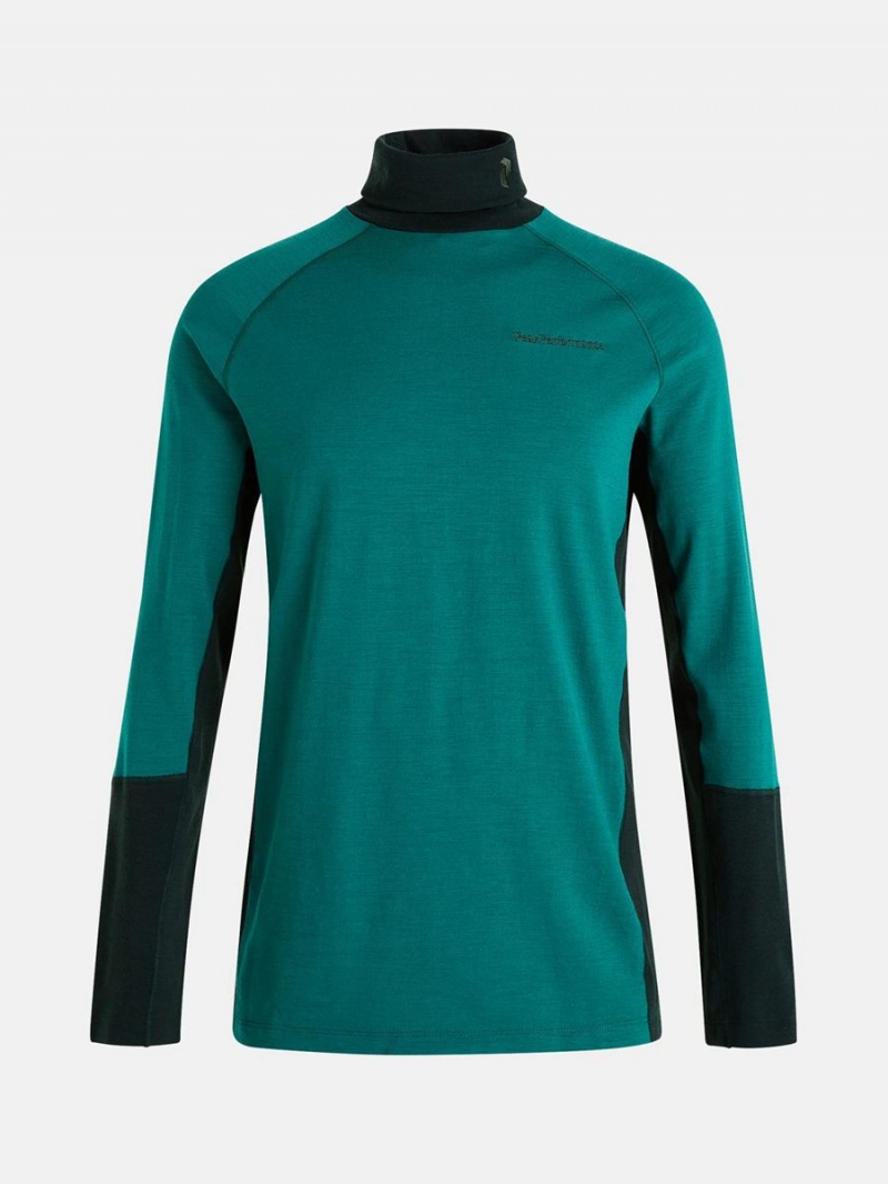 Peak Performance Magic Rollneck Men\'s Top Green / Green | PTH84-895