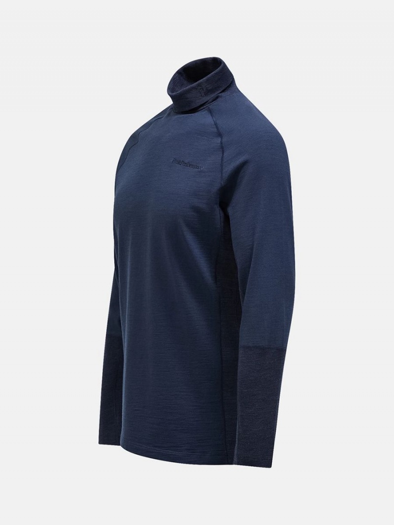 Peak Performance Magic Rollneck Men's Top Navy / Navy | TEW33-594