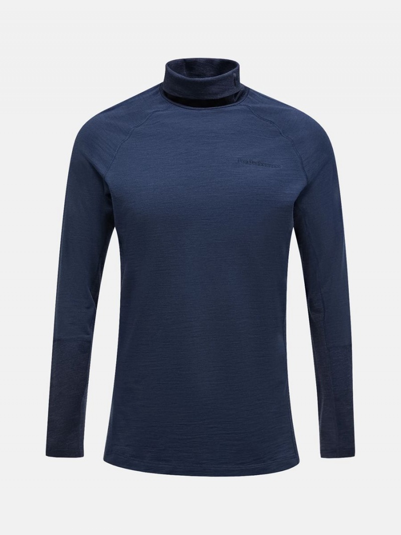 Peak Performance Magic Rollneck Men\'s Top Navy / Navy | TEW33-594