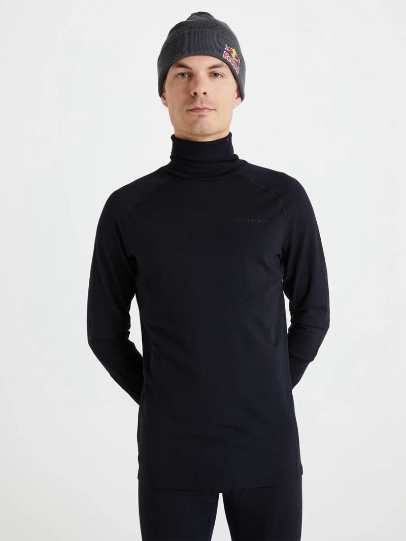 Peak Performance Magic Rollneck Men's Top Black / Black | XAR40-516