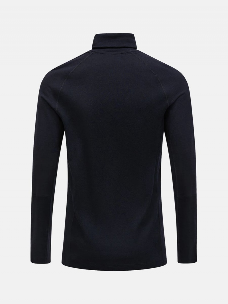 Peak Performance Magic Rollneck Men's Top Black / Black | XAR40-516