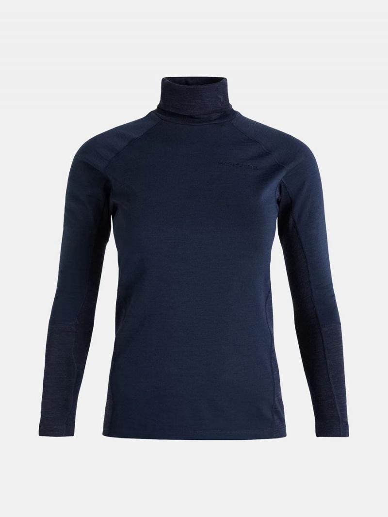 Peak Performance Magic Rollneck Women\'s Top Navy / Navy | RYG82-918