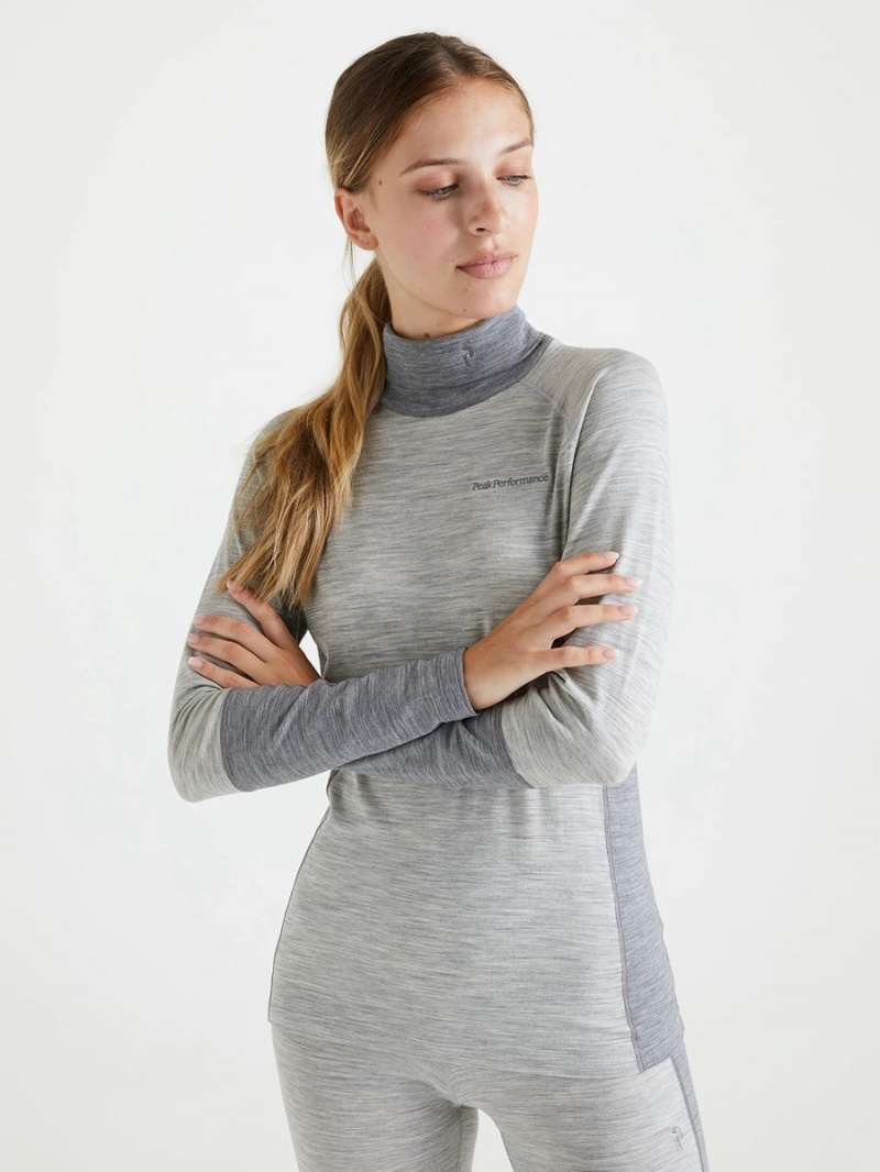 Peak Performance Magic Rollneck Women's Top Grey / Grey | NAT66-694