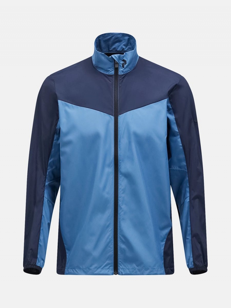 Peak Performance Meadow Men\'s Wind Jacket Blue / Navy | CFD77-658