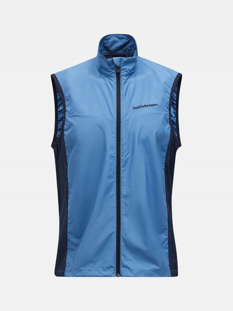 Peak Performance Meadow Men\'s Wind Vest Blue / Navy | YVC61-467