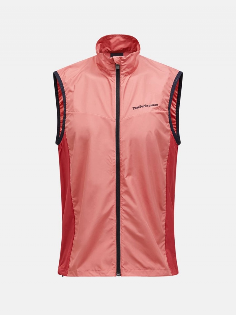 Peak Performance Meadow Men\'s Wind Vest Pink / Red | DWN59-254