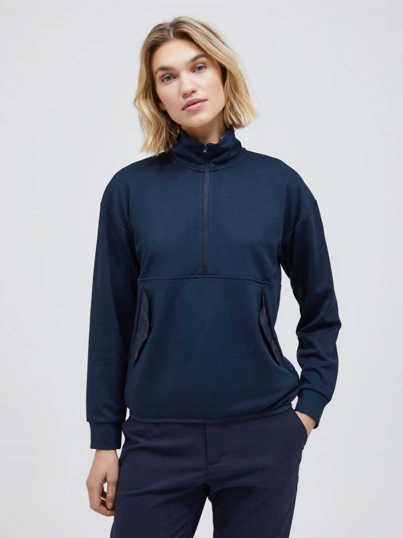 Peak Performance Midlayer Half Zip Women's Jacket Navy | XZH89-032