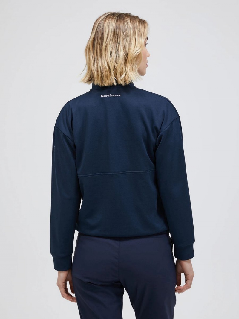 Peak Performance Midlayer Half Zip Women's Jacket Navy | XZH89-032