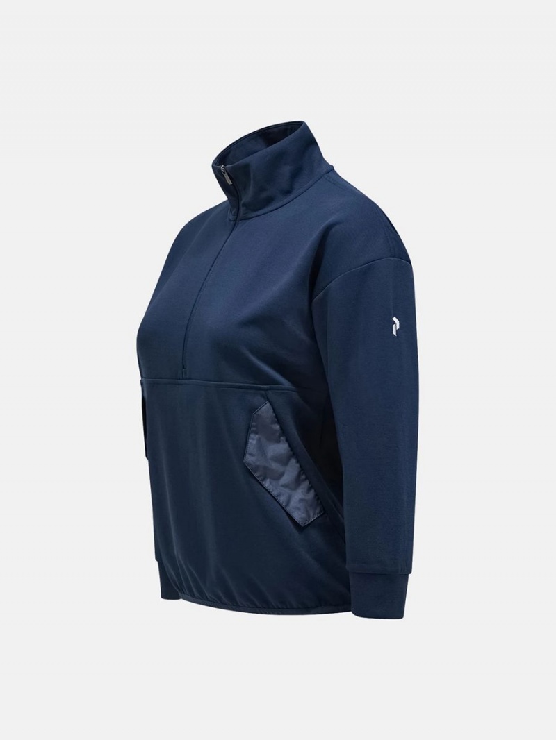 Peak Performance Midlayer Half Zip Women's Jacket Navy | XZH89-032