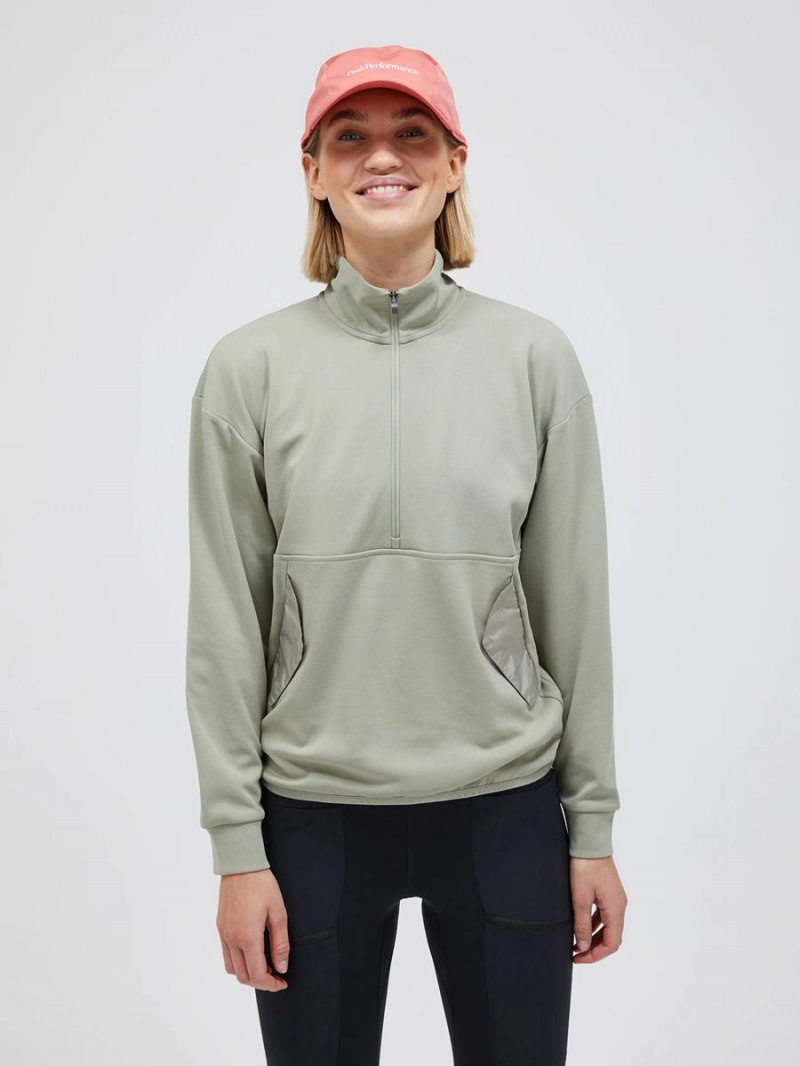 Peak Performance Midlayer Half Zip Women's Jacket Green | ZCH38-690