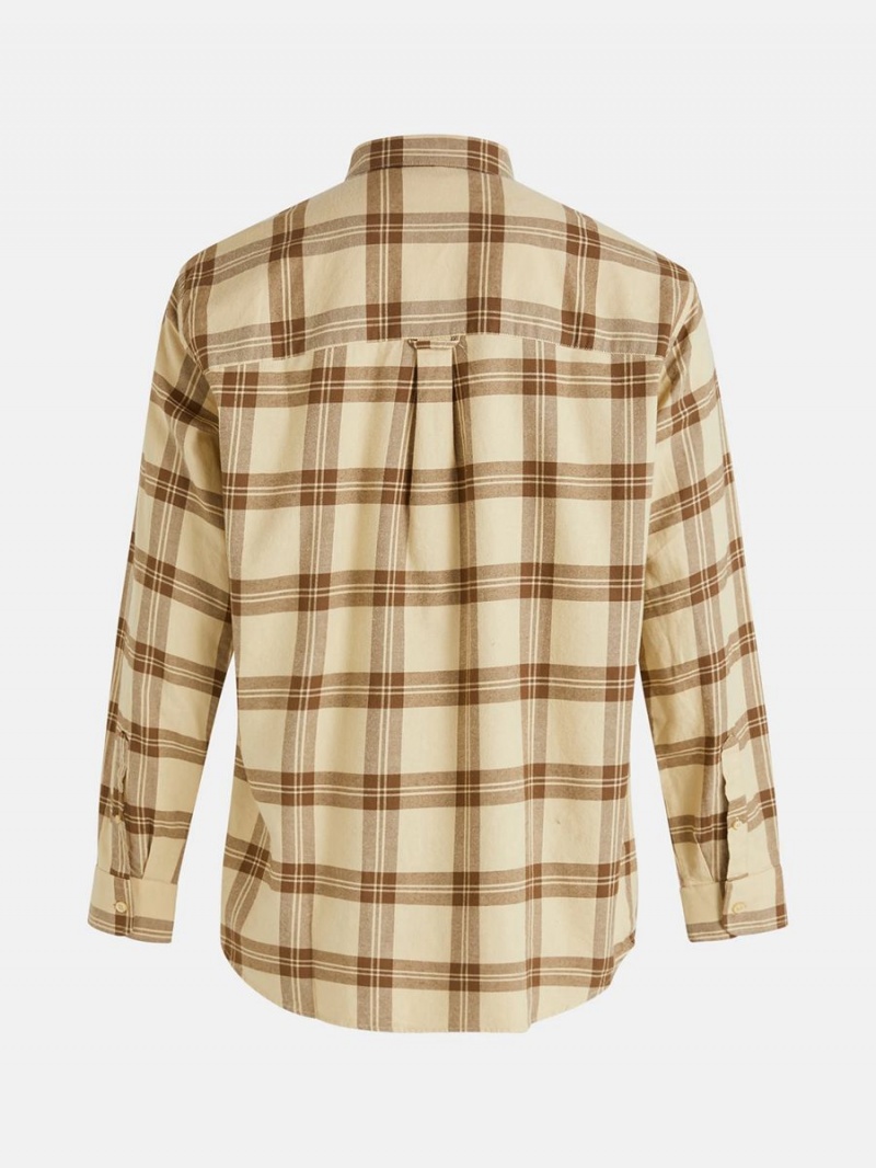 Peak Performance Moment Flanell Men's Shirt Beige | QZY90-355