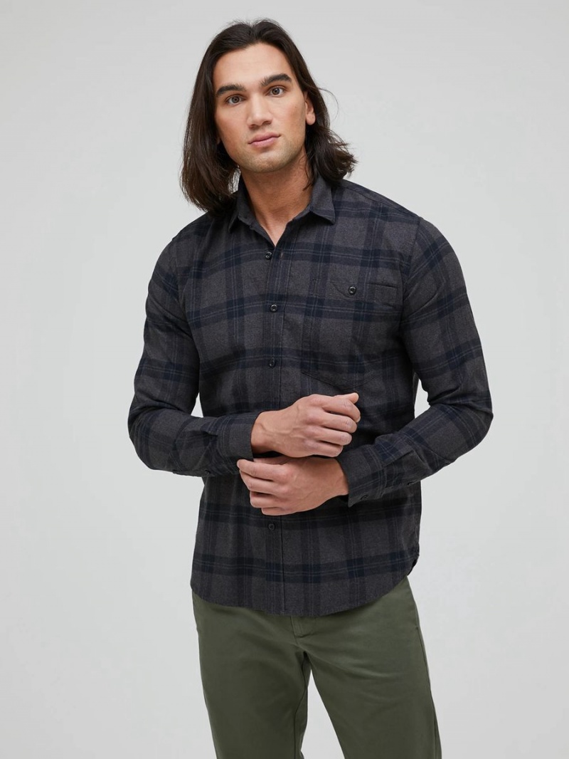 Peak Performance Moment Flanell Men's Shirt Grey | KMR86-574