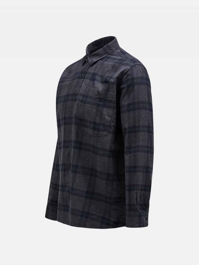 Peak Performance Moment Flanell Men's Shirt Grey | KMR86-574