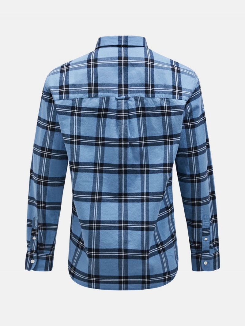 Peak Performance Moment Flanell Men's Shirt Blue / White | CUL13-587