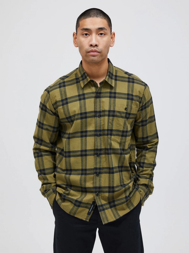 Peak Performance Moment Flanell Men's Shirt Green | LJQ39-389