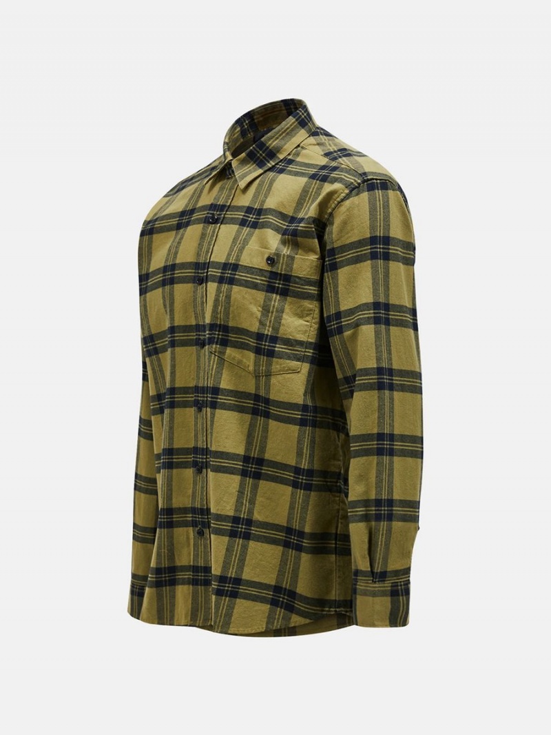 Peak Performance Moment Flanell Men's Shirt Green | LJQ39-389