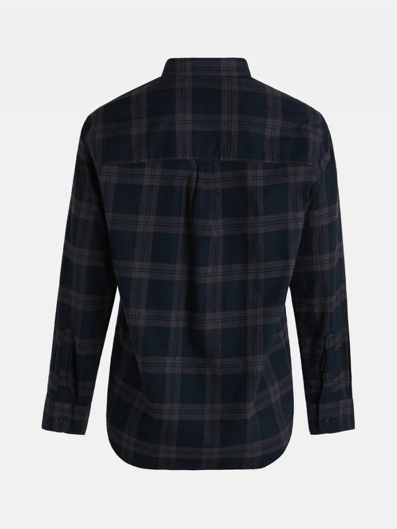 Peak Performance Moment Flanell Men's Shirt Black / Grey | XOE67-065