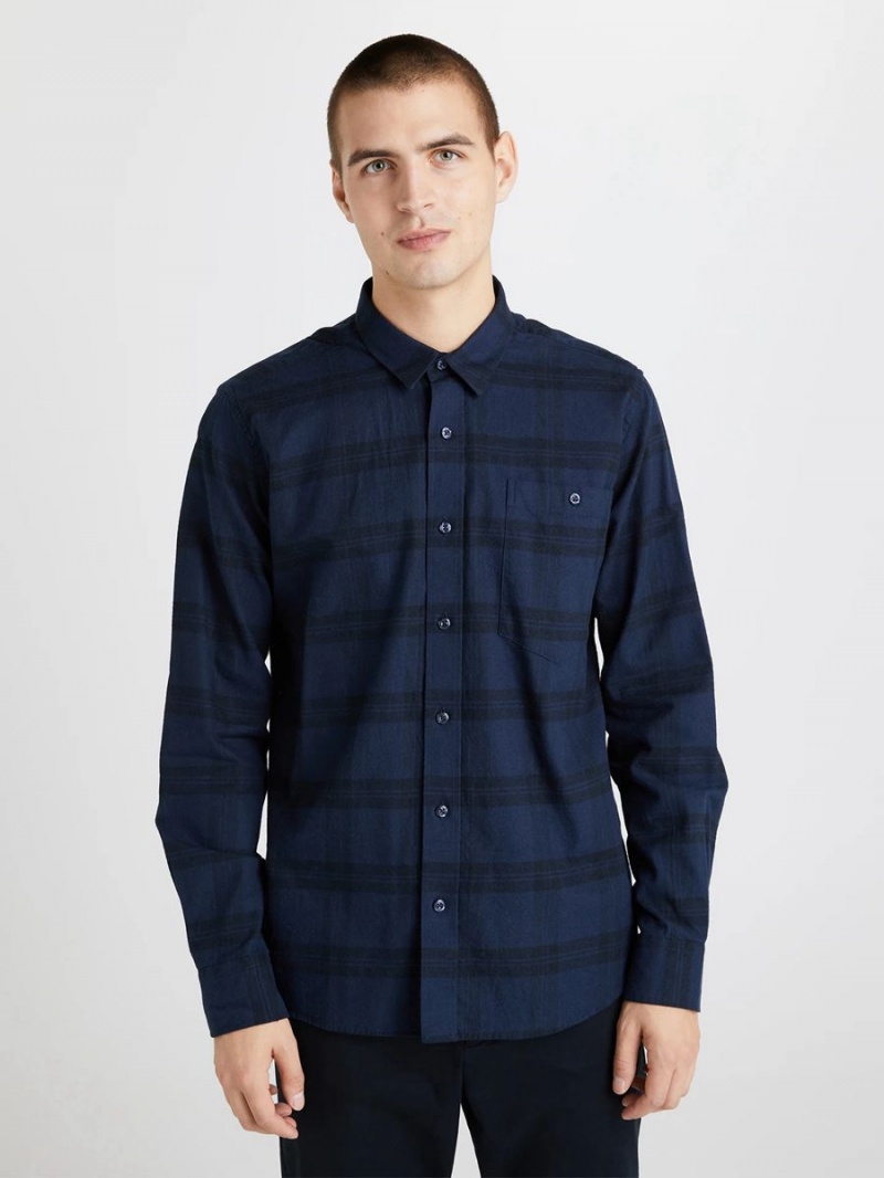 Peak Performance Moment Flanell Men's Shirt Navy | XZI11-510