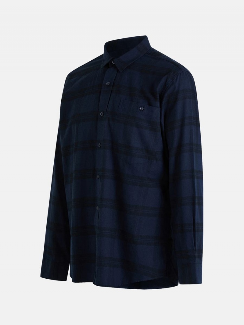 Peak Performance Moment Flanell Men's Shirt Navy | XZI11-510