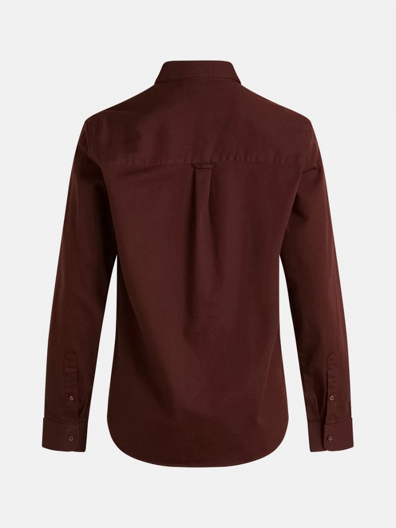 Peak Performance Moment Skiers Men's Shirt Burgundy | GOZ88-004