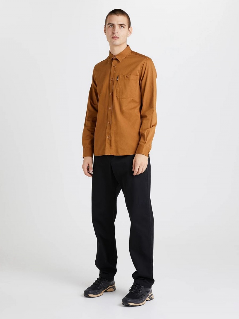 Peak Performance Moment Skiers Men's Shirt Brown | UQB84-353