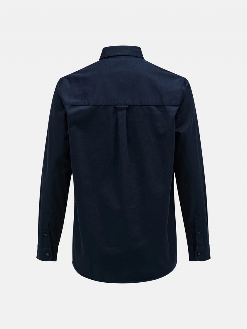 Peak Performance Moment Skiers Men's Shirt Navy | VBK44-628