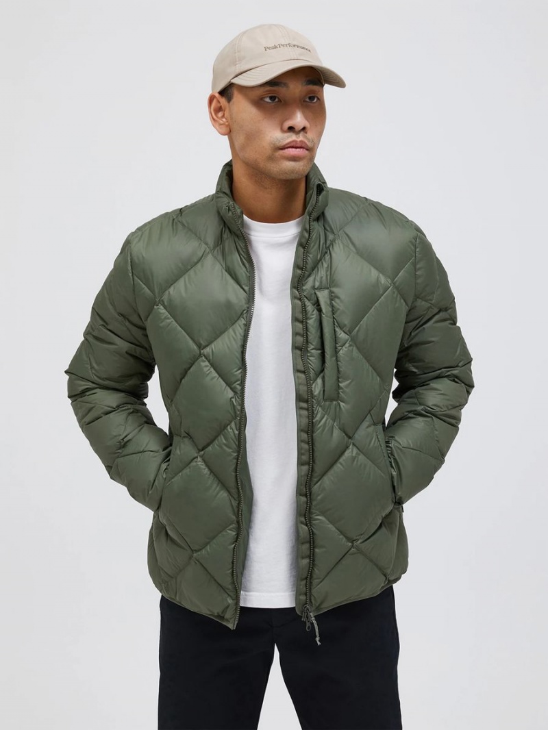 Peak Performance Mount Men's Down Jacket Green | POL42-386