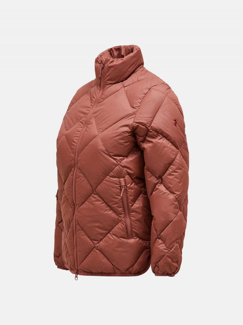 Peak Performance Mount Women's Down Jacket Burgundy | MXN75-440