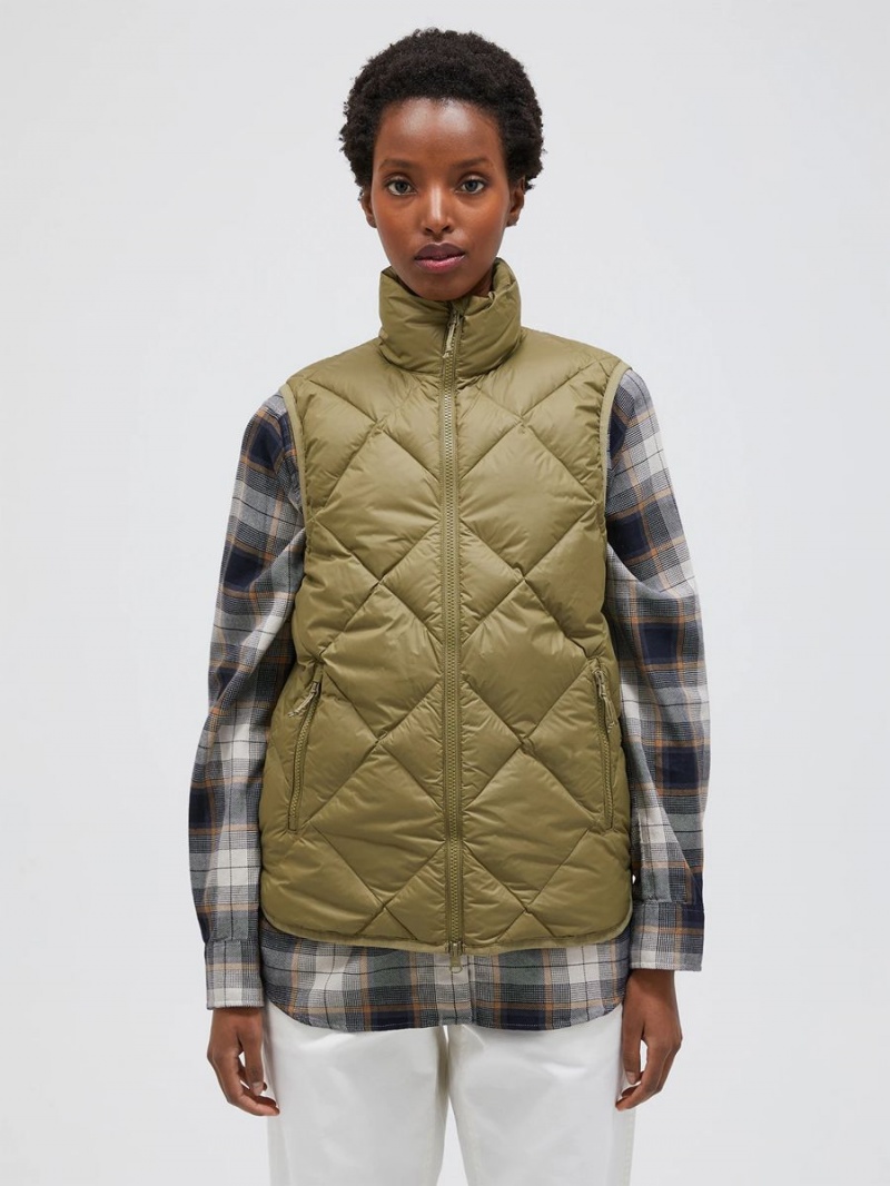 Peak Performance Mount Women's Down Vest Olive | XIL36-244