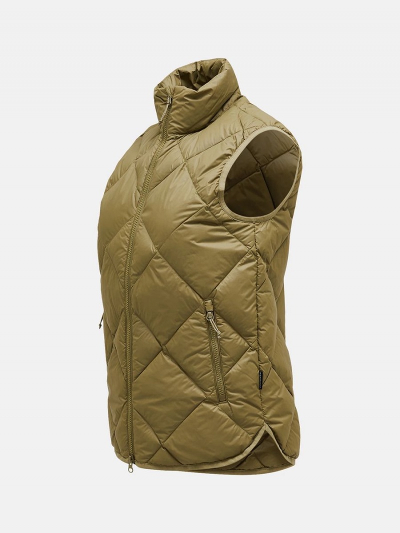 Peak Performance Mount Women's Down Vest Olive | XIL36-244