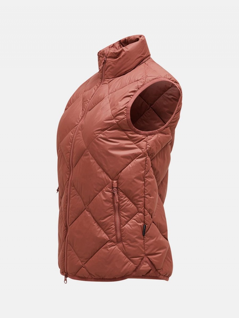 Peak Performance Mount Women's Down Vest Burgundy | DNU44-403