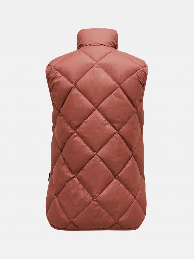 Peak Performance Mount Women's Down Vest Burgundy | DNU44-403