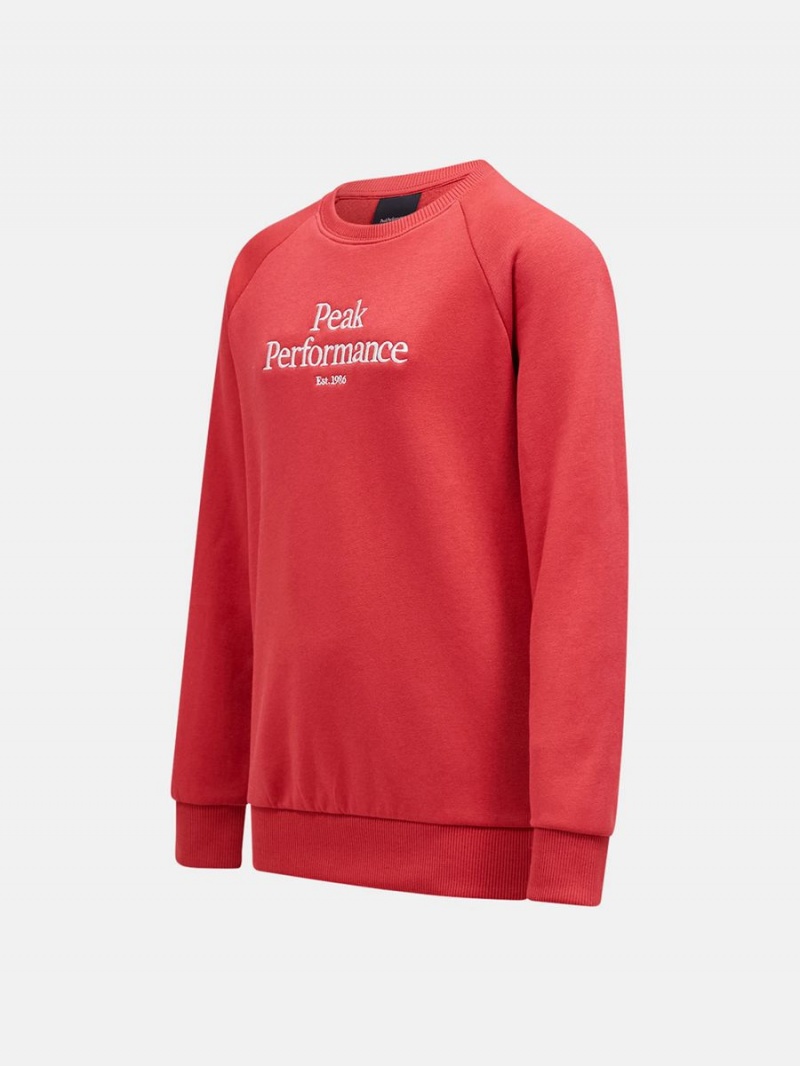 Peak Performance Original Crew Kids' Sweatshirt Red | VMA22-233