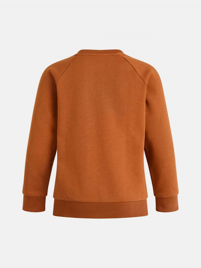 Peak Performance Original Crew Kids' Sweatshirt Orange | XJD76-457