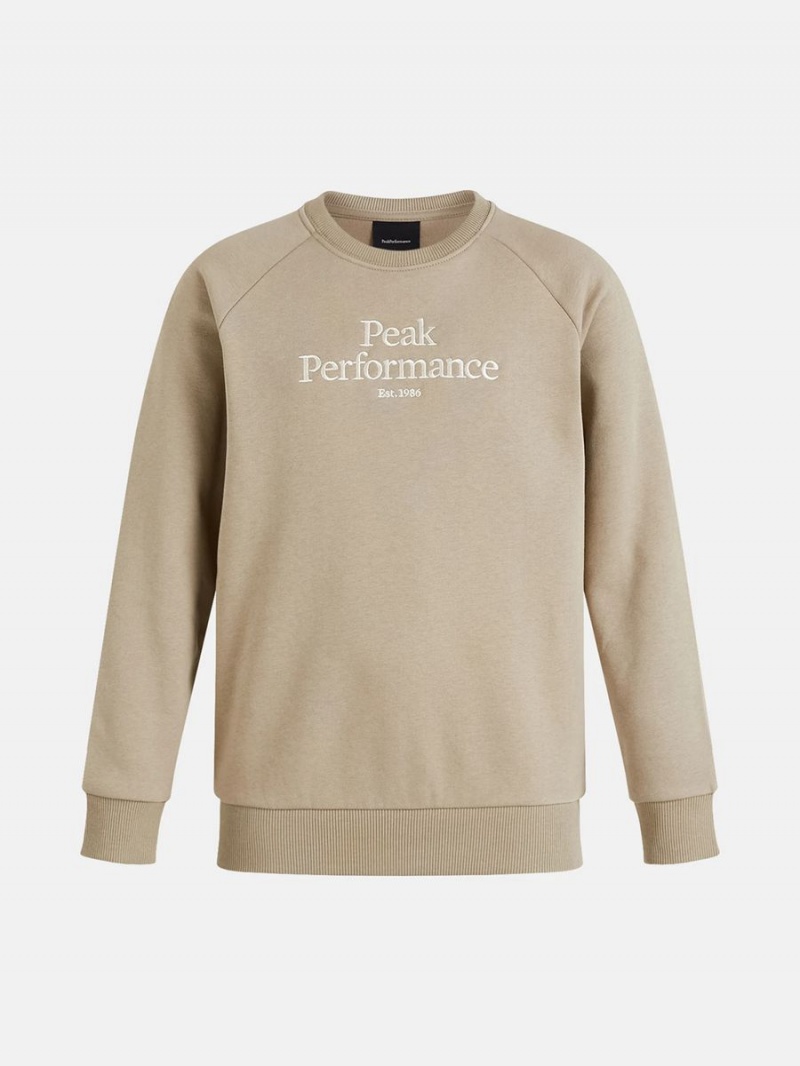 Peak Performance Original Crew Kids\' Sweatshirt Beige | ADA06-409