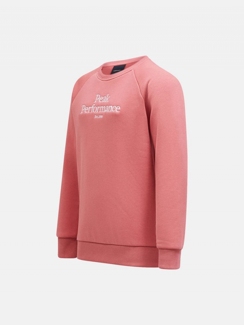 Peak Performance Original Crew Kids' Sweatshirt Pink | OIH11-174