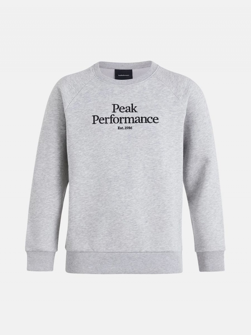 Peak Performance Original Crew Kids\' Sweatshirt Grey / Black | EFY28-449