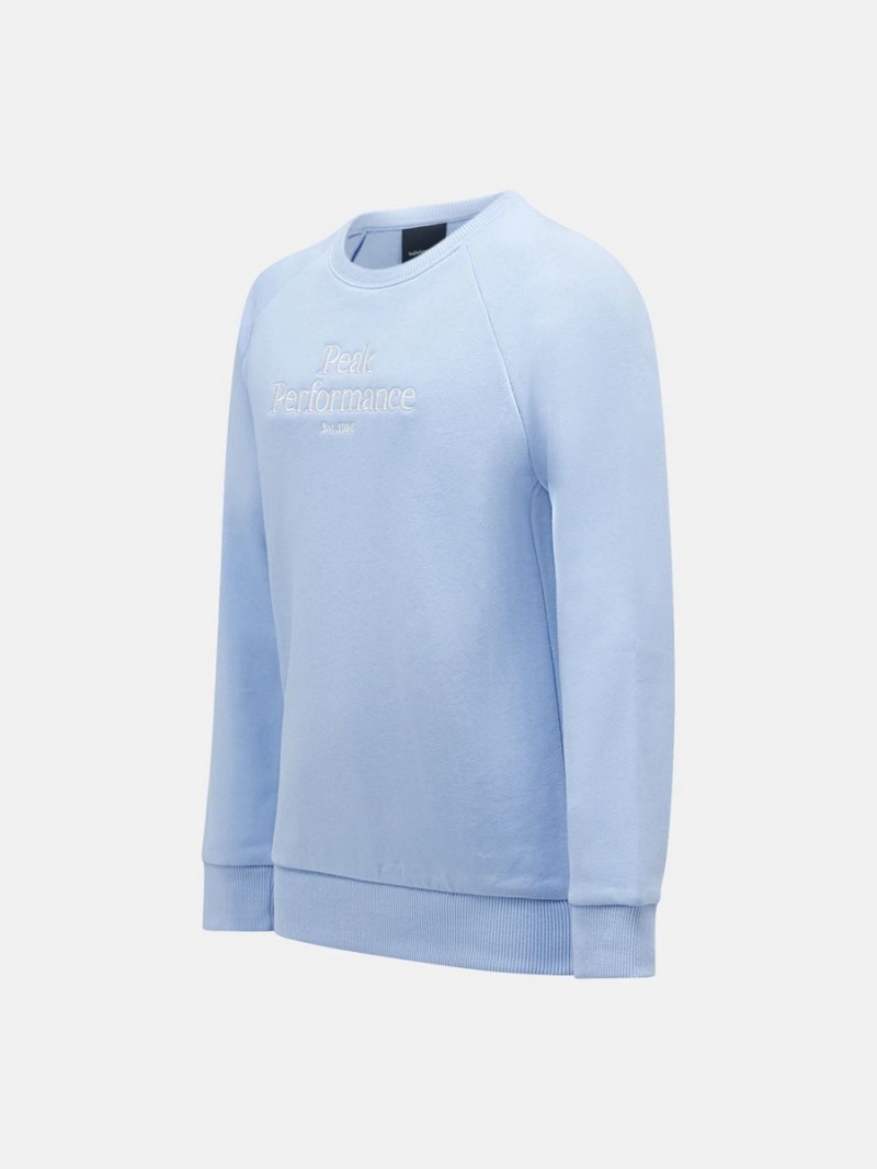 Peak Performance Original Crew Kids' Sweatshirt Blue | YNI66-234