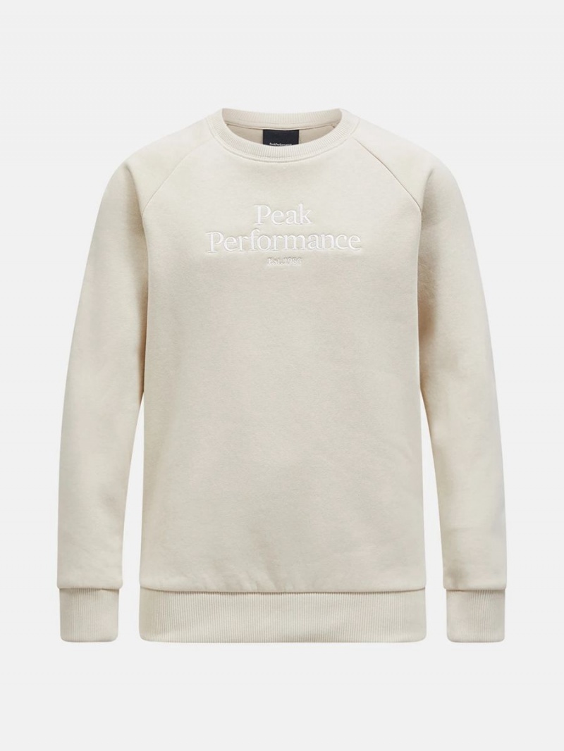 Peak Performance Original Crew Kids' Sweatshirt Beige | IRH06-199