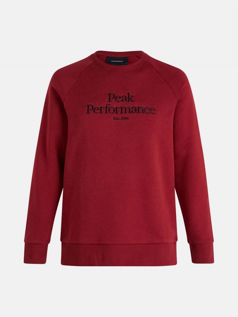 Peak Performance Original Crew Men\'s Sweatshirt Red | ESL15-664