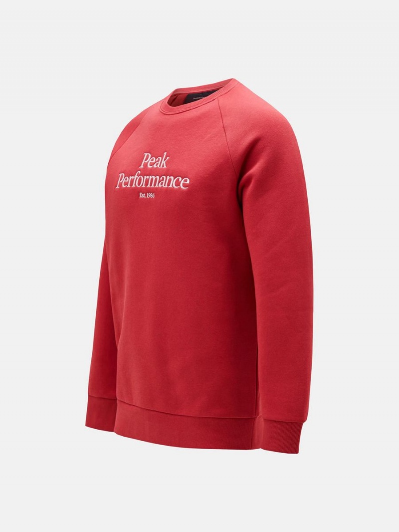 Peak Performance Original Crew Men's Sweatshirt Red | FZQ87-622