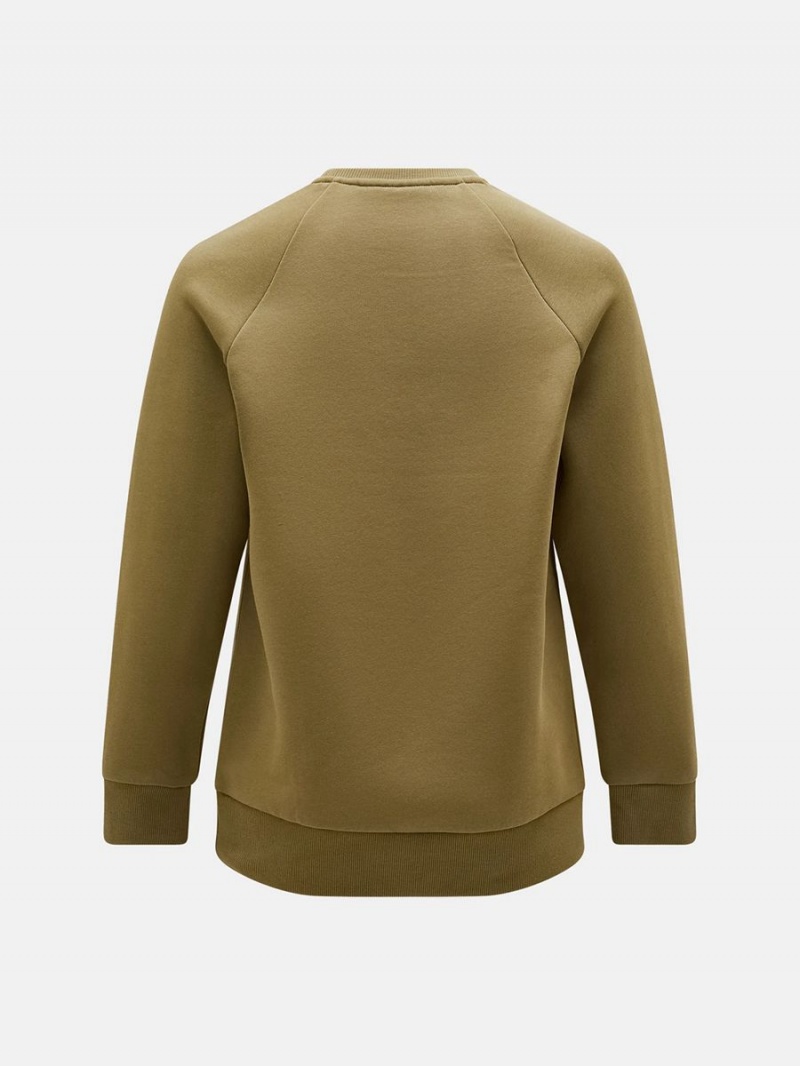 Peak Performance Original Crew Men's Sweatshirt Olive | EXR44-901