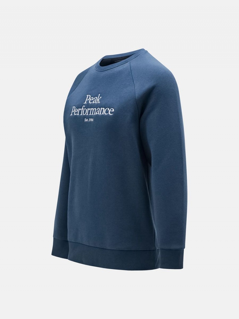 Peak Performance Original Crew Men's Sweatshirt Blue | GKN94-653