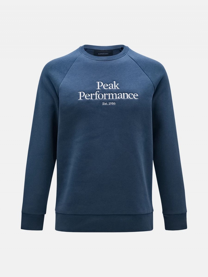 Peak Performance Original Crew Men\'s Sweatshirt Blue | GKN94-653