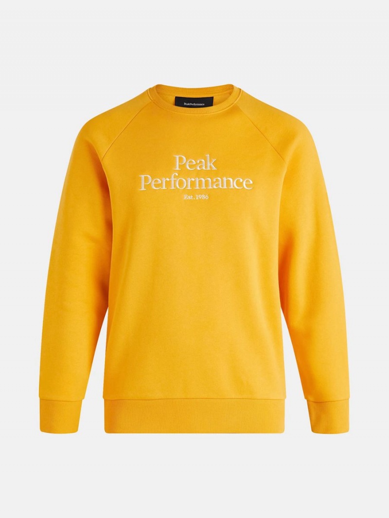 Peak Performance Original Crew Men's Sweatshirt Yellow | WCM90-531