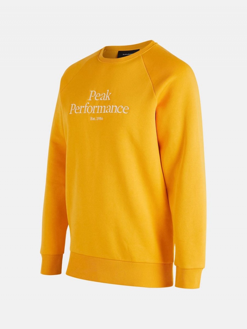 Peak Performance Original Crew Men's Sweatshirt Yellow | WCM90-531