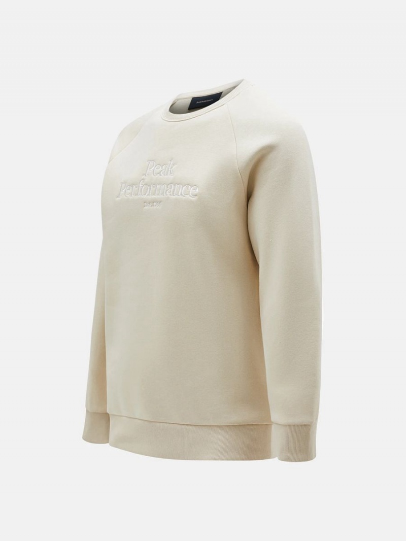 Peak Performance Original Crew Men's Sweatshirt Beige | EPP65-684